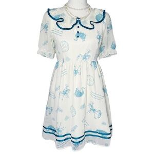 Y2K 2000s Japan Jfashion Fint Sailor Style Babydoll Dress Sz S